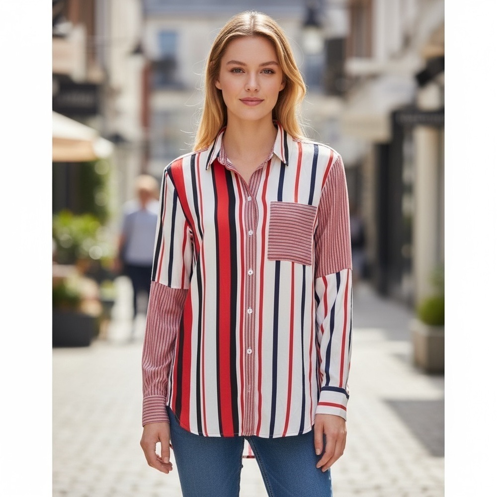 Umgee Boho Striped Button Front Long Sleeve Shirt
New